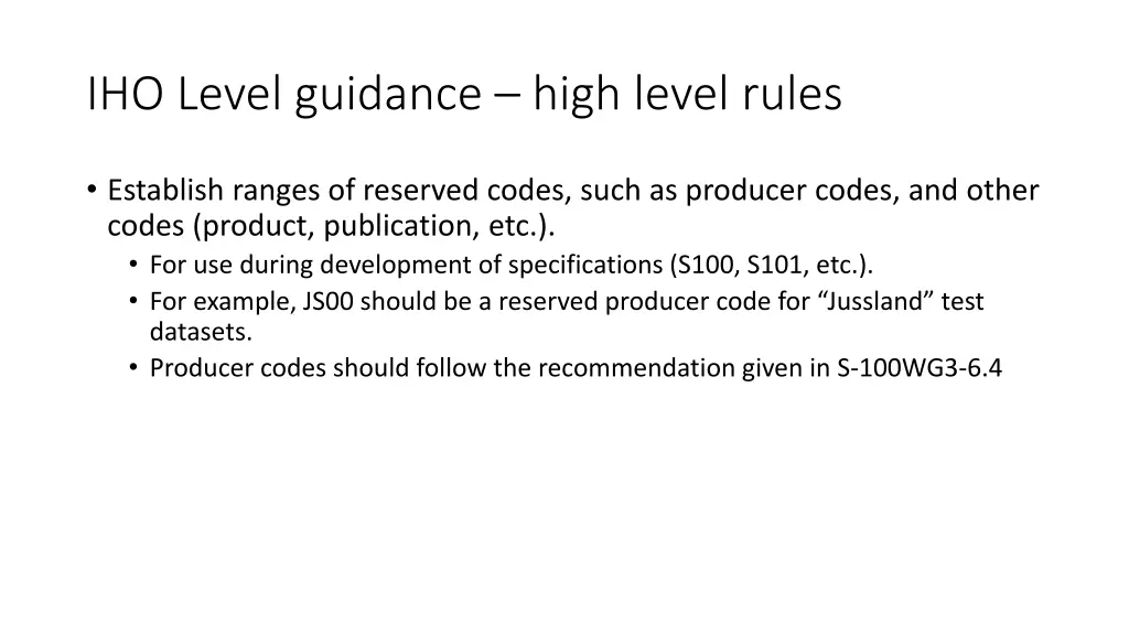 iho level guidance high level rules