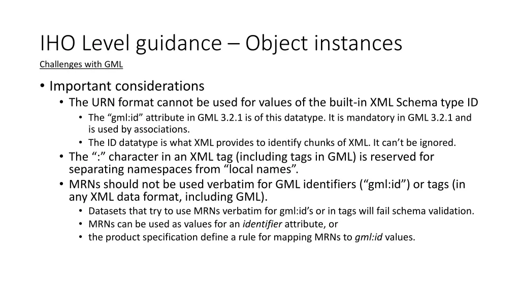 iho level guidance object instances challenges