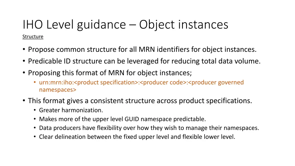 iho level guidance object instances structure