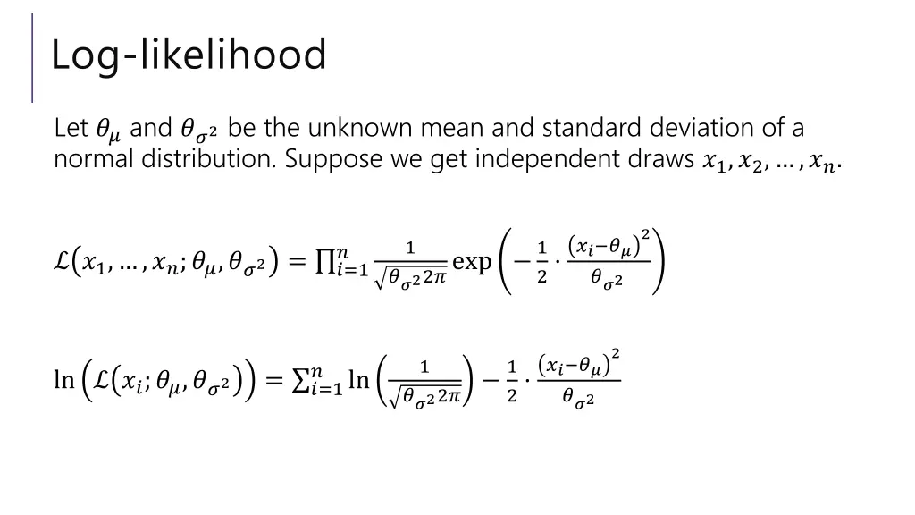 log likelihood