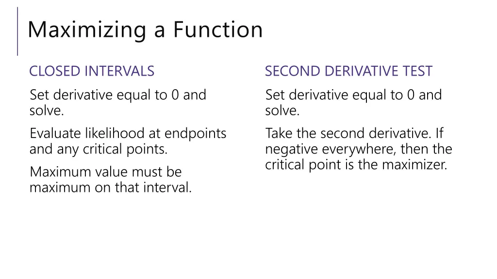 maximizing a function