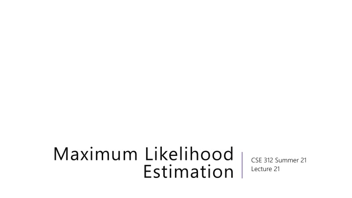 maximum likelihood estimation