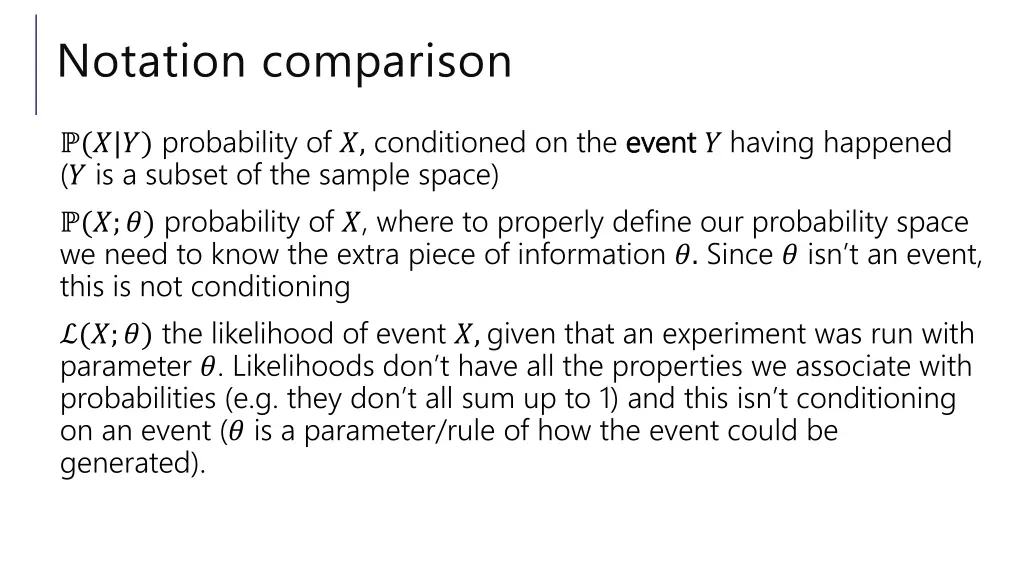 notation comparison