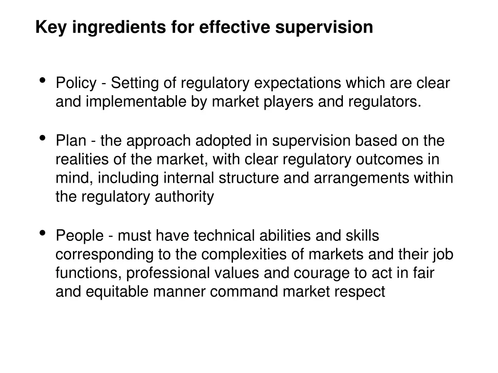 key ingredients for effective supervision