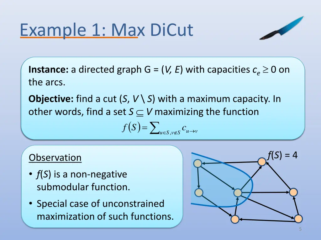 example 1 max dicut