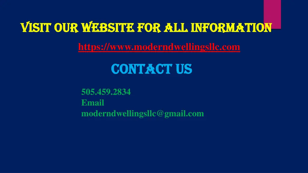 visit our website for all information visit