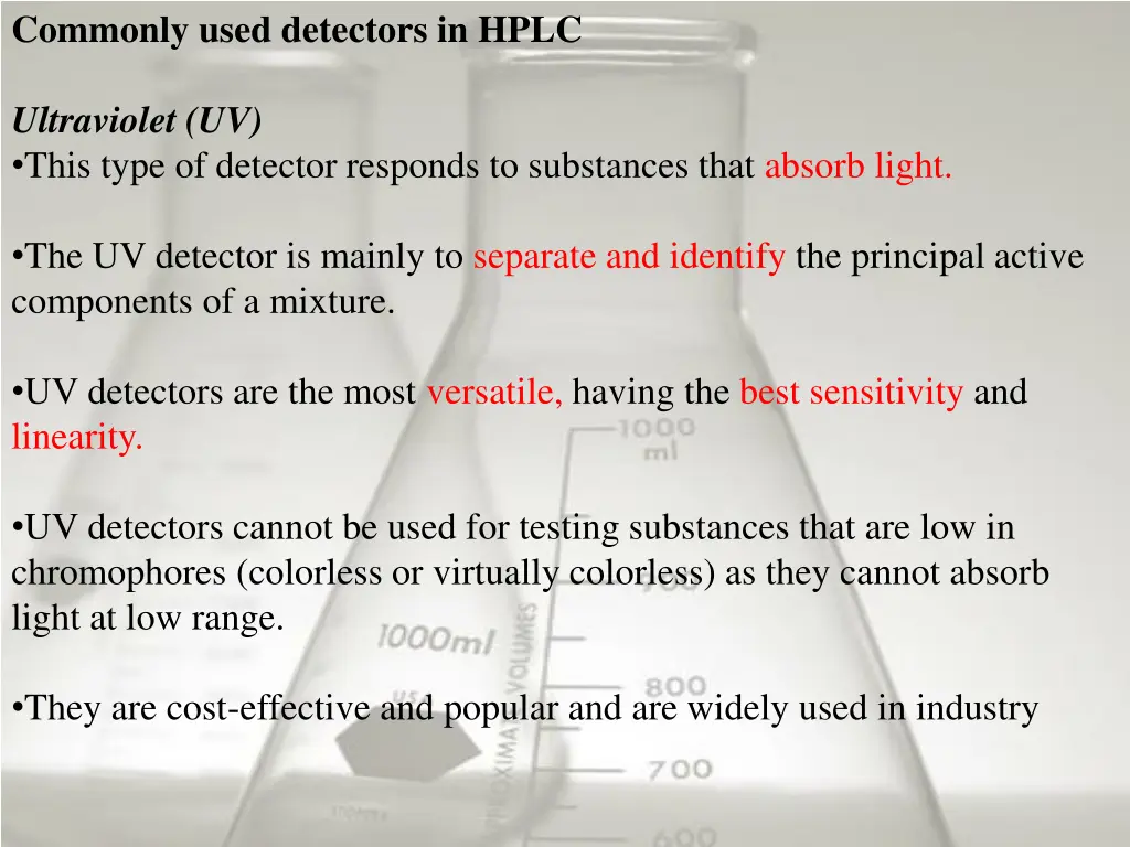 commonly used detectors in hplc