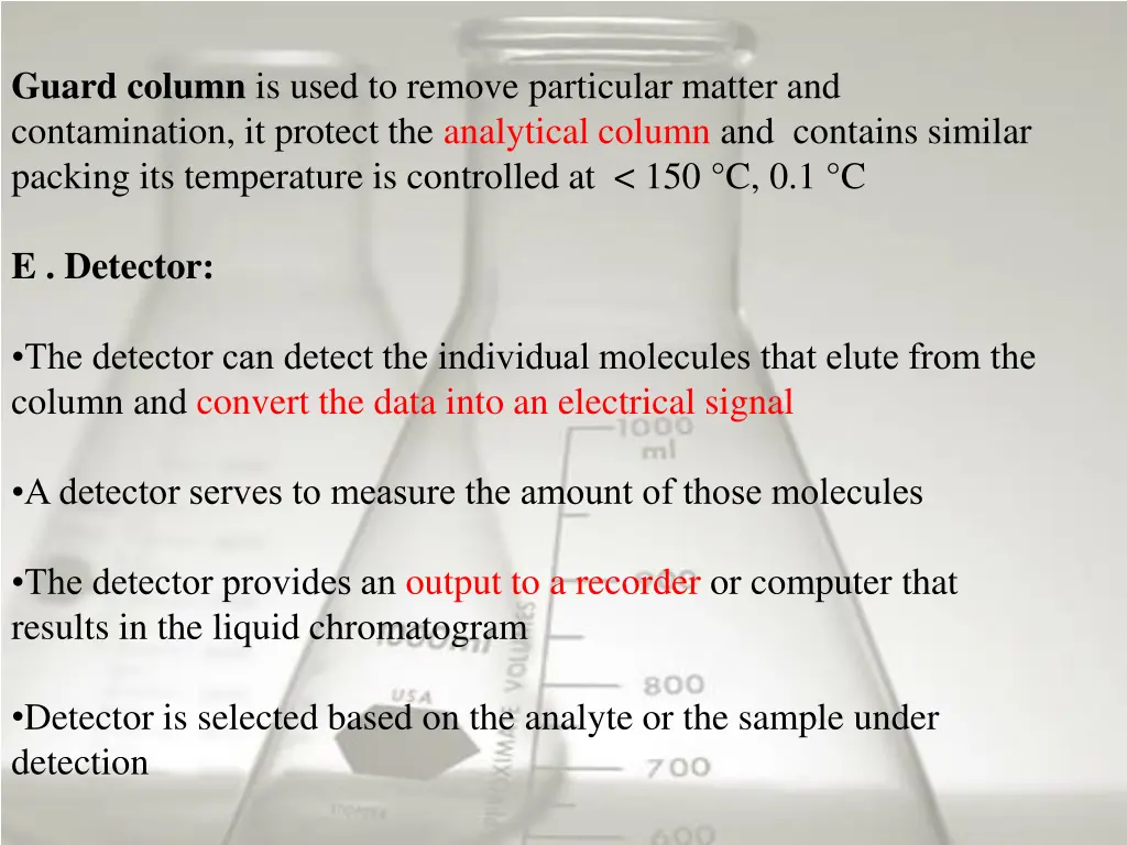 guard column is used to remove particular matter