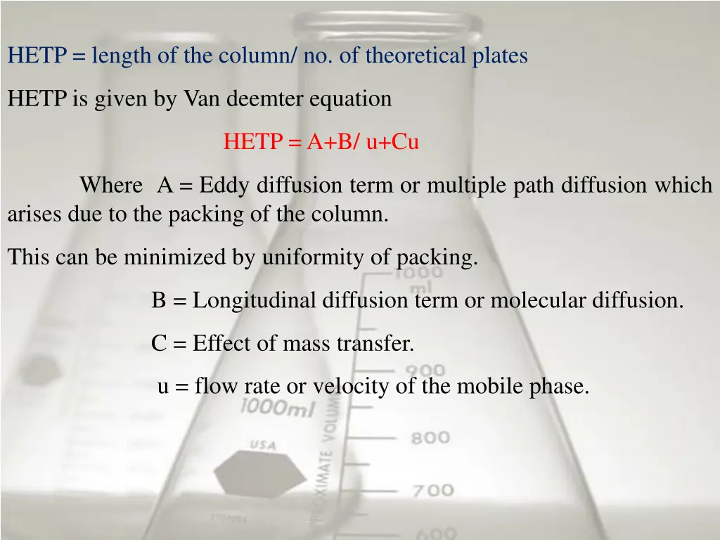 hetp length of the column no of theoretical plates