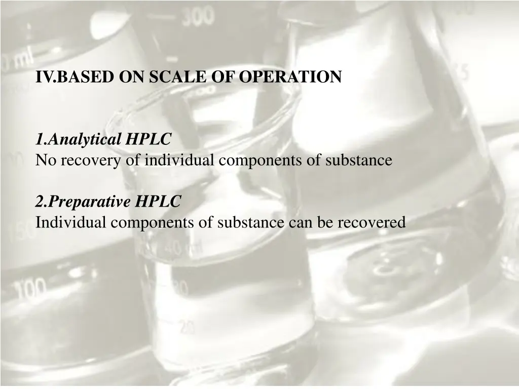 iv based on scale of operation