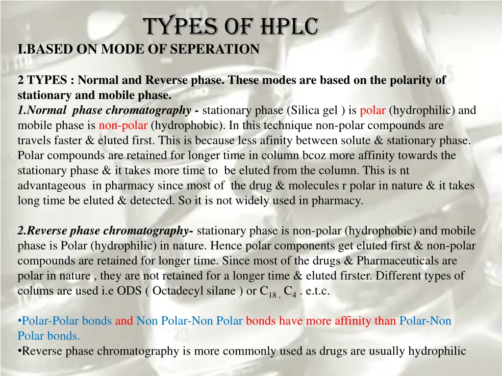 types of hplc