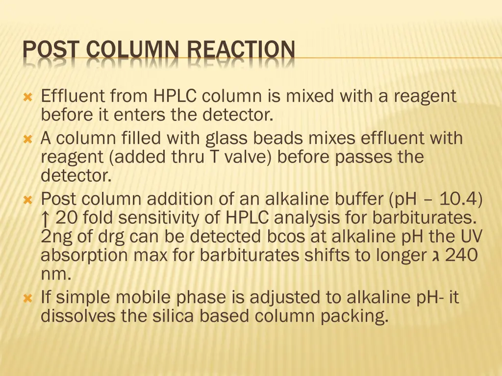 post column reaction