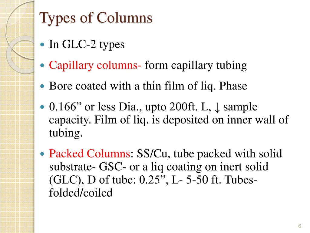 types of columns