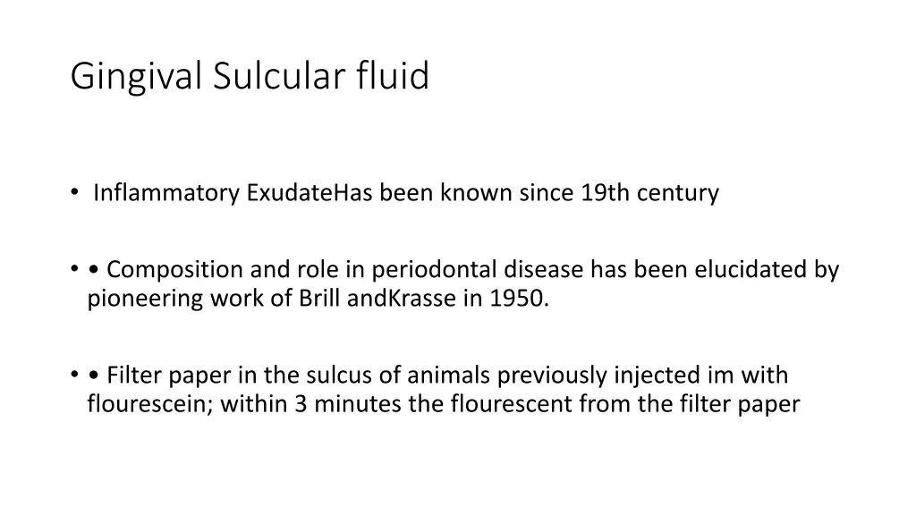 gingival sulcular fluid