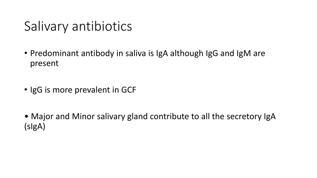 salivary antibiotics