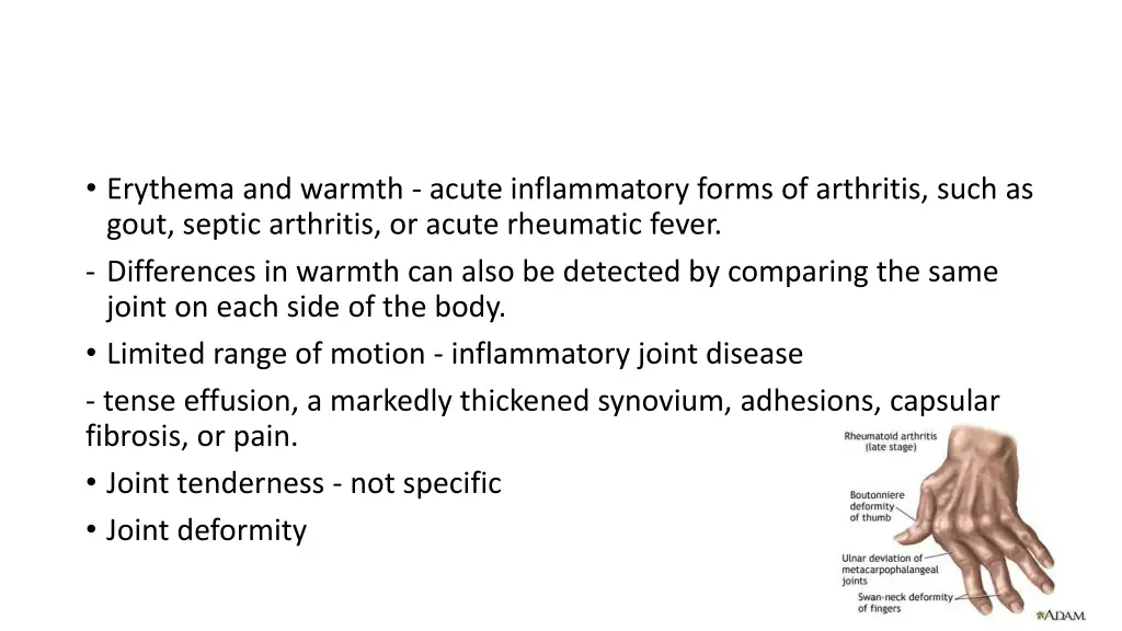 erythema and warmth acute inflammatory forms