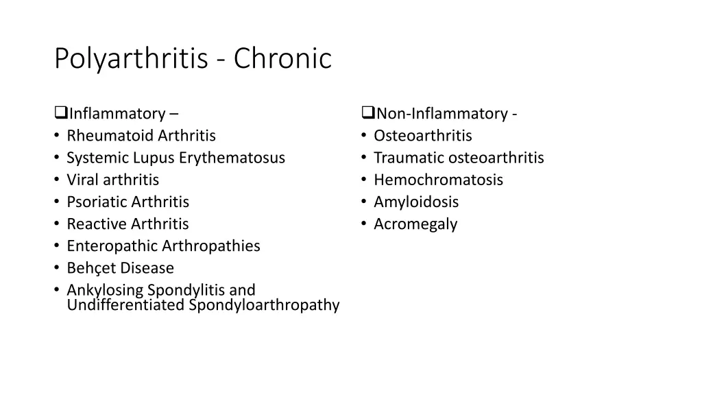 polyarthritis chronic