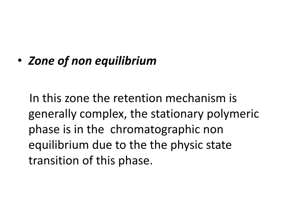 zone of non equilibrium