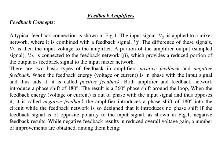 feedback amplifiers