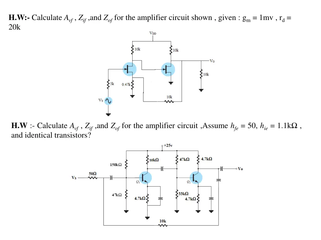 h w calculate