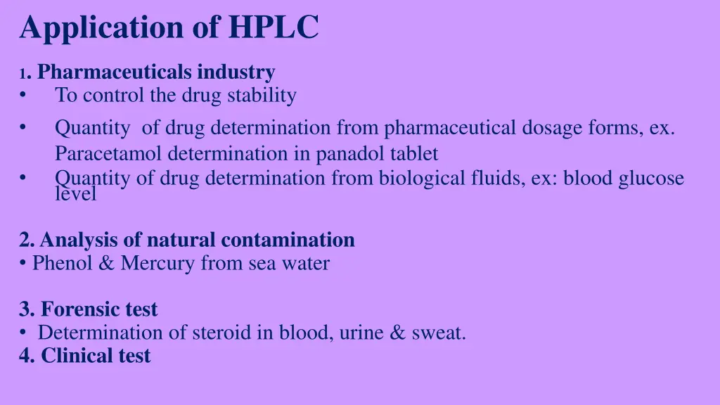 application of hplc