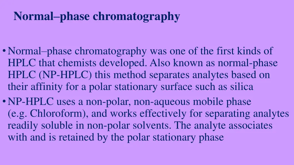 normal phase chromatography