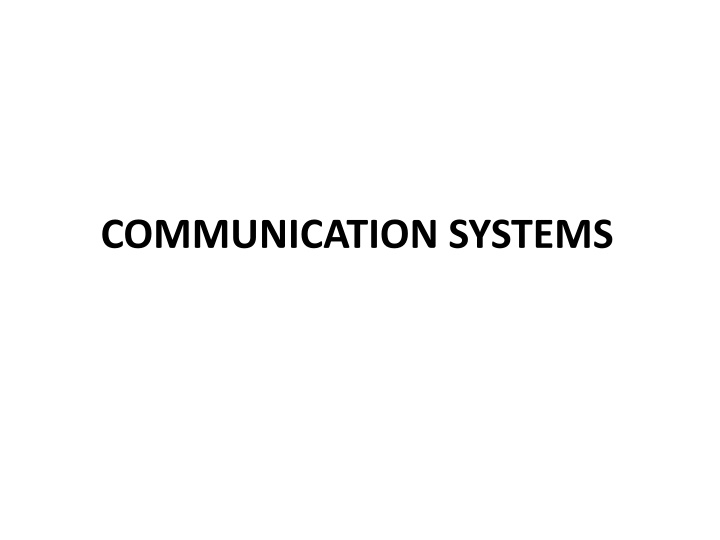 communication systems