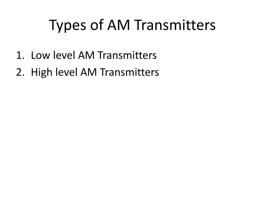 types of am transmitters