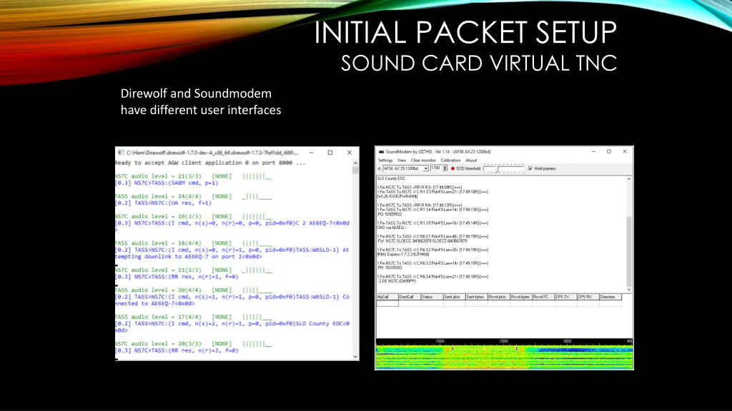 initial packet setup sound card virtual tnc