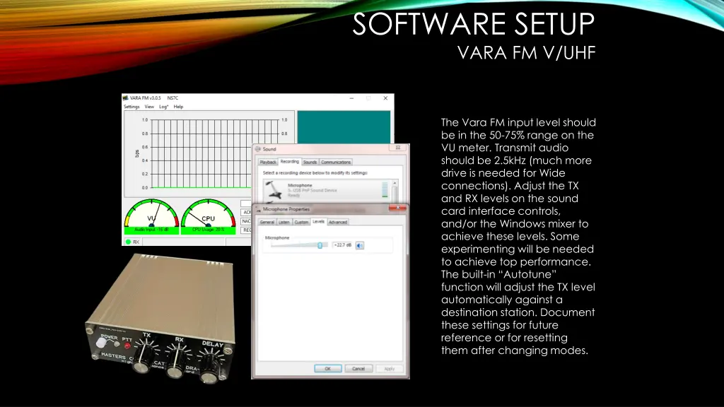 software setup vara fm v uhf 3