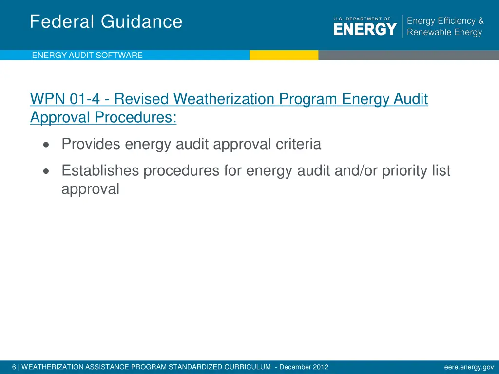 federal guidance