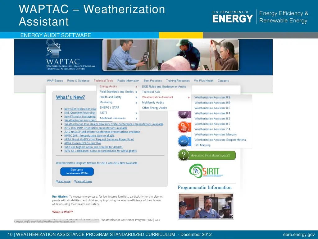 waptac weatherization assistant