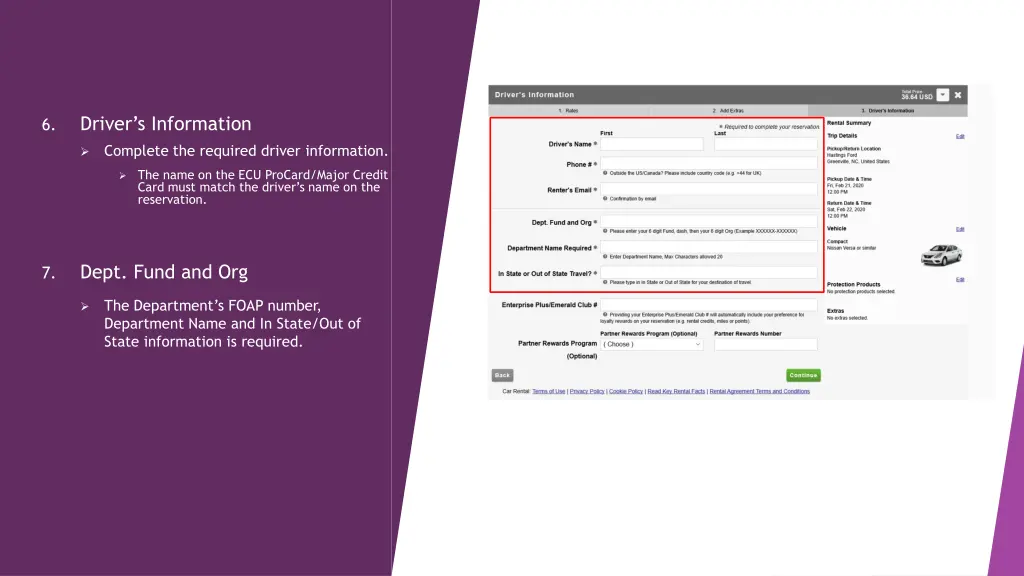 driver s information complete the required driver