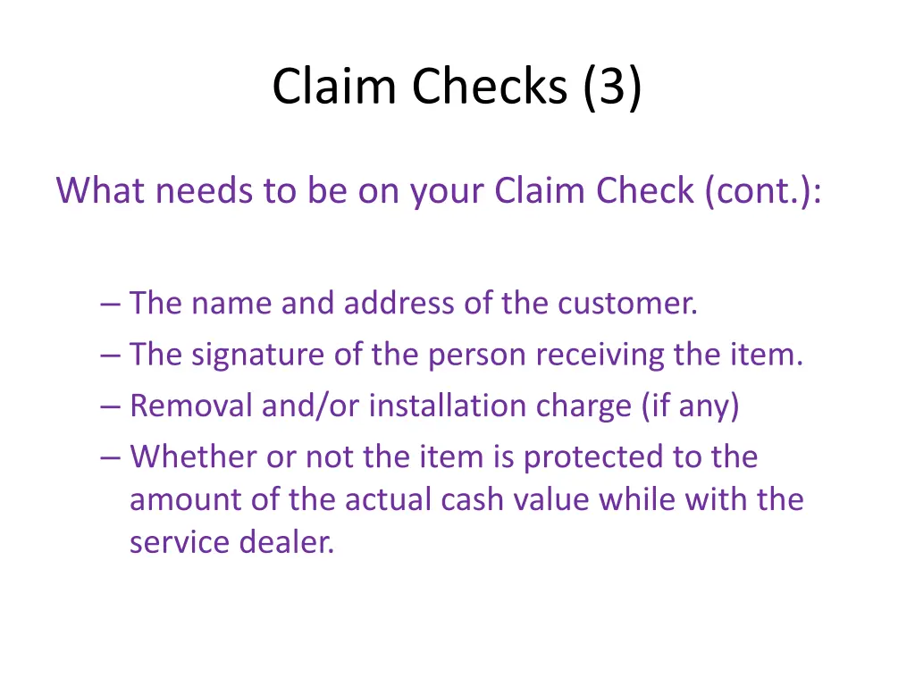 claim checks 3