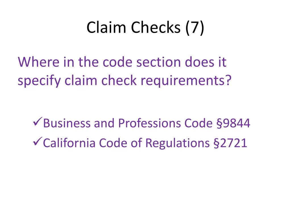 claim checks 7