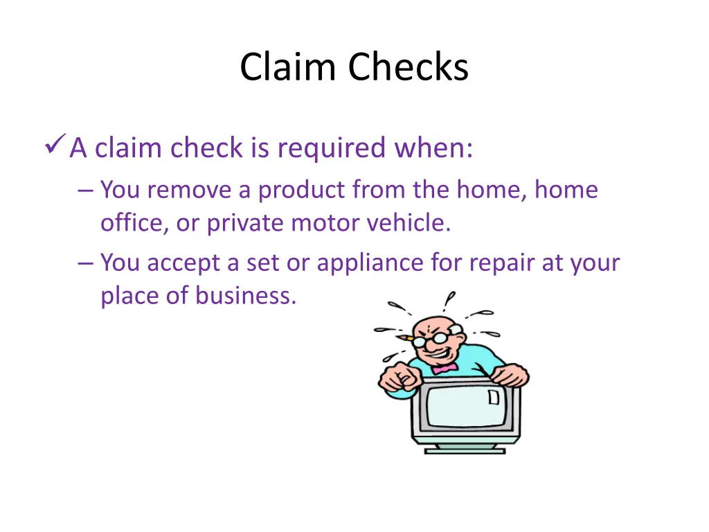 claim checks