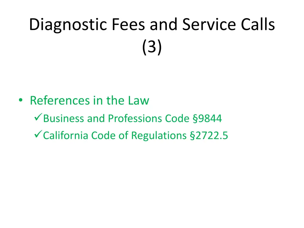 diagnostic fees and service calls 3