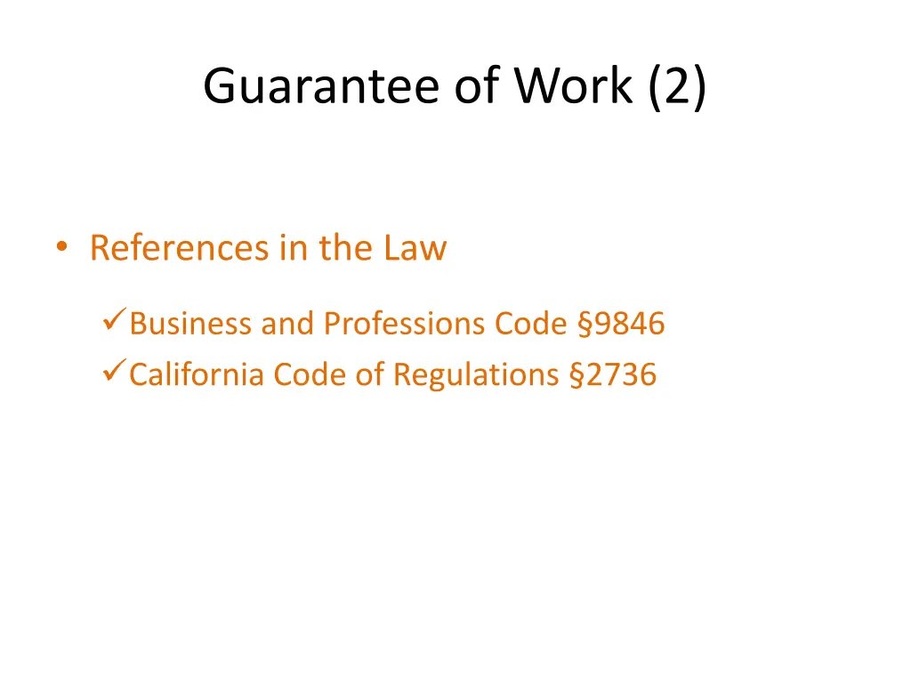 guarantee of work 2