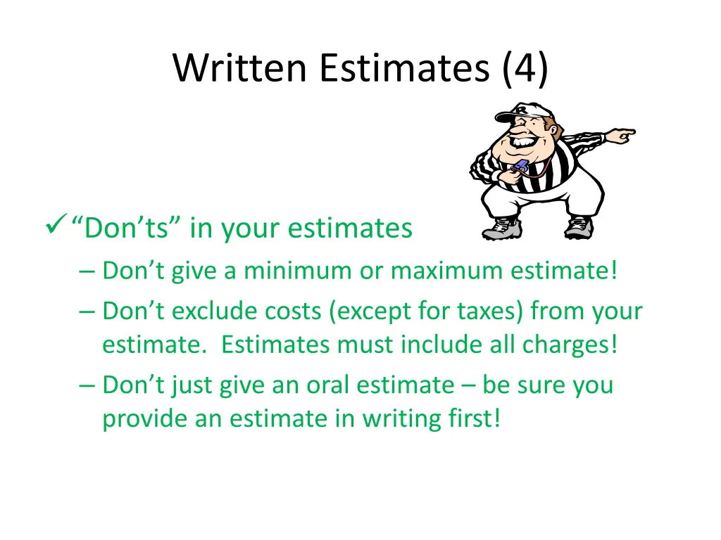 written estimates 4