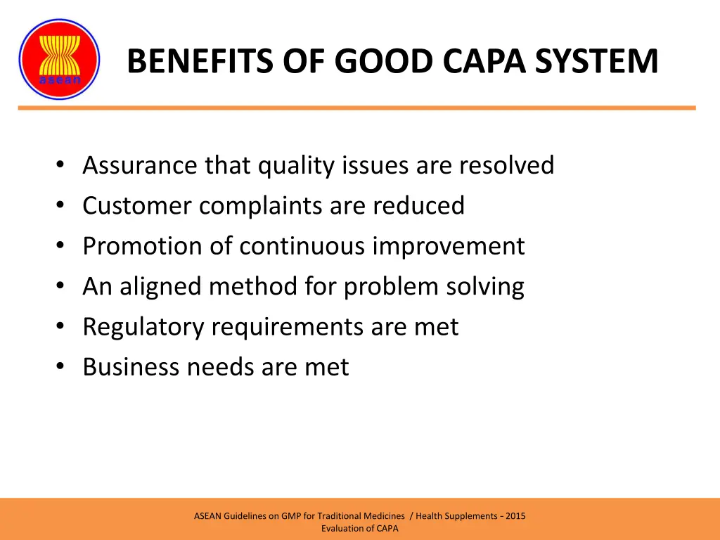 benefits of good capa system