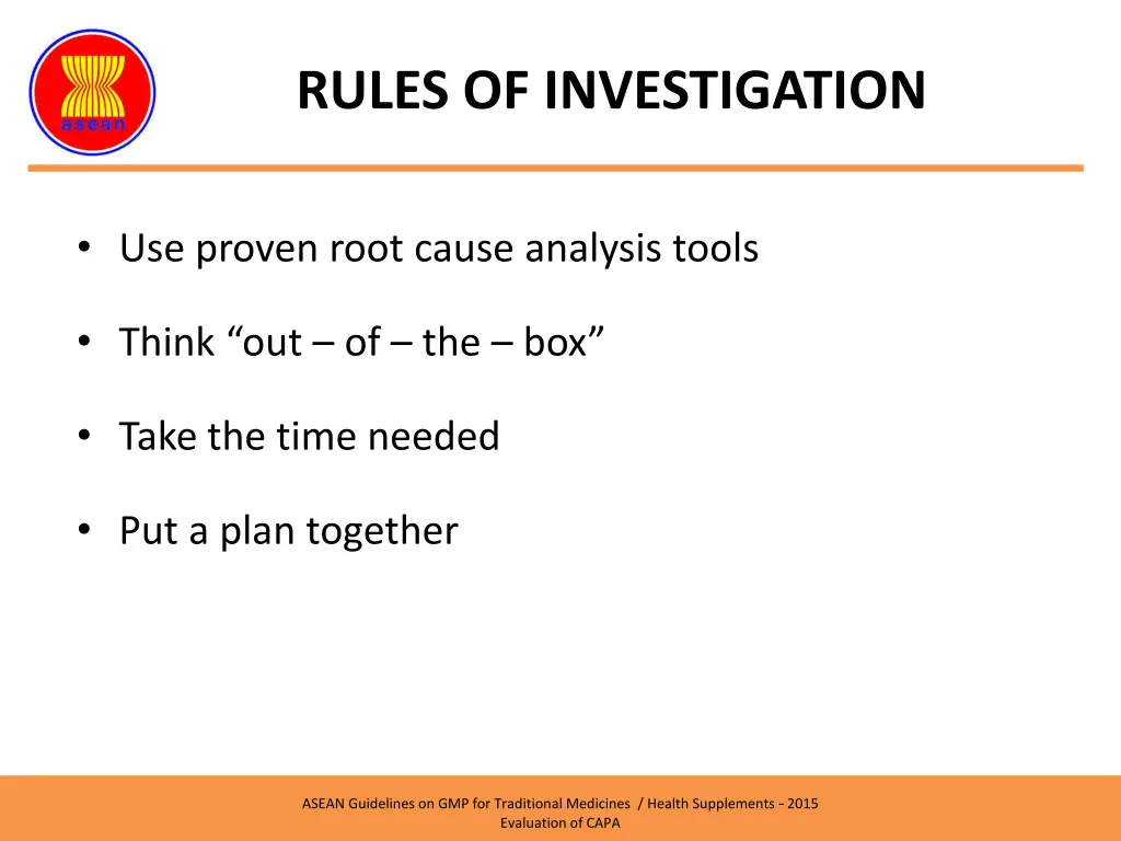 rules of investigation