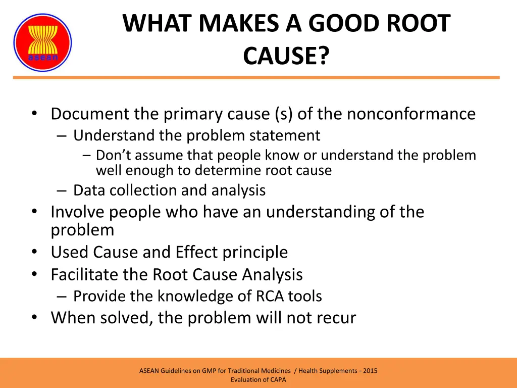 what makes a good root cause