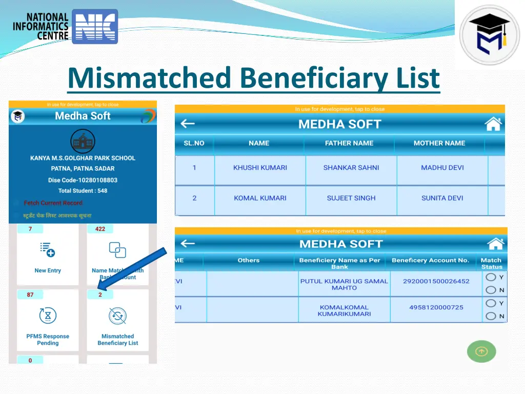 mismatched beneficiary list