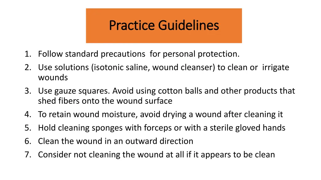 practice guidelines practice guidelines