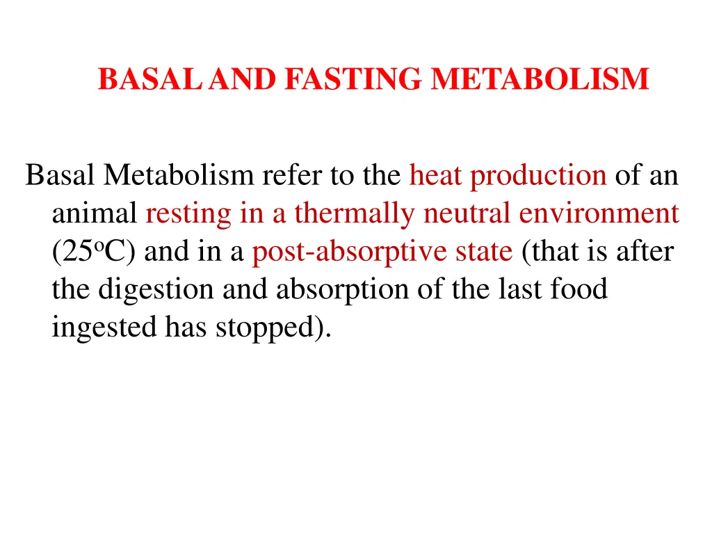 basaland fasting metabolism