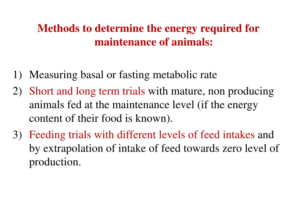 methods to determine the energy required