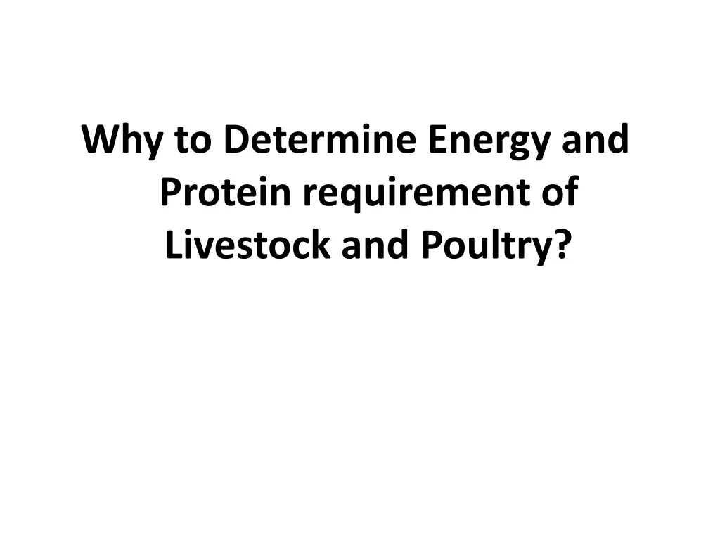 why to determine energy and protein requirement