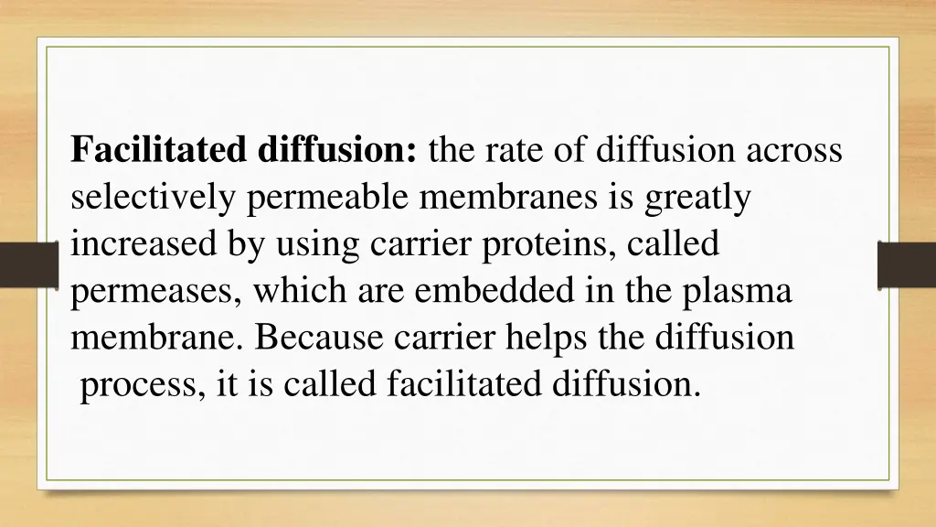 facilitated diffusion the rate of diffusion