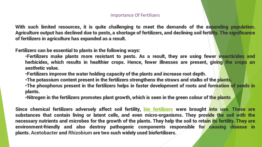 importance of fertilizers