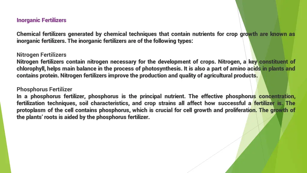 inorganic fertilizers